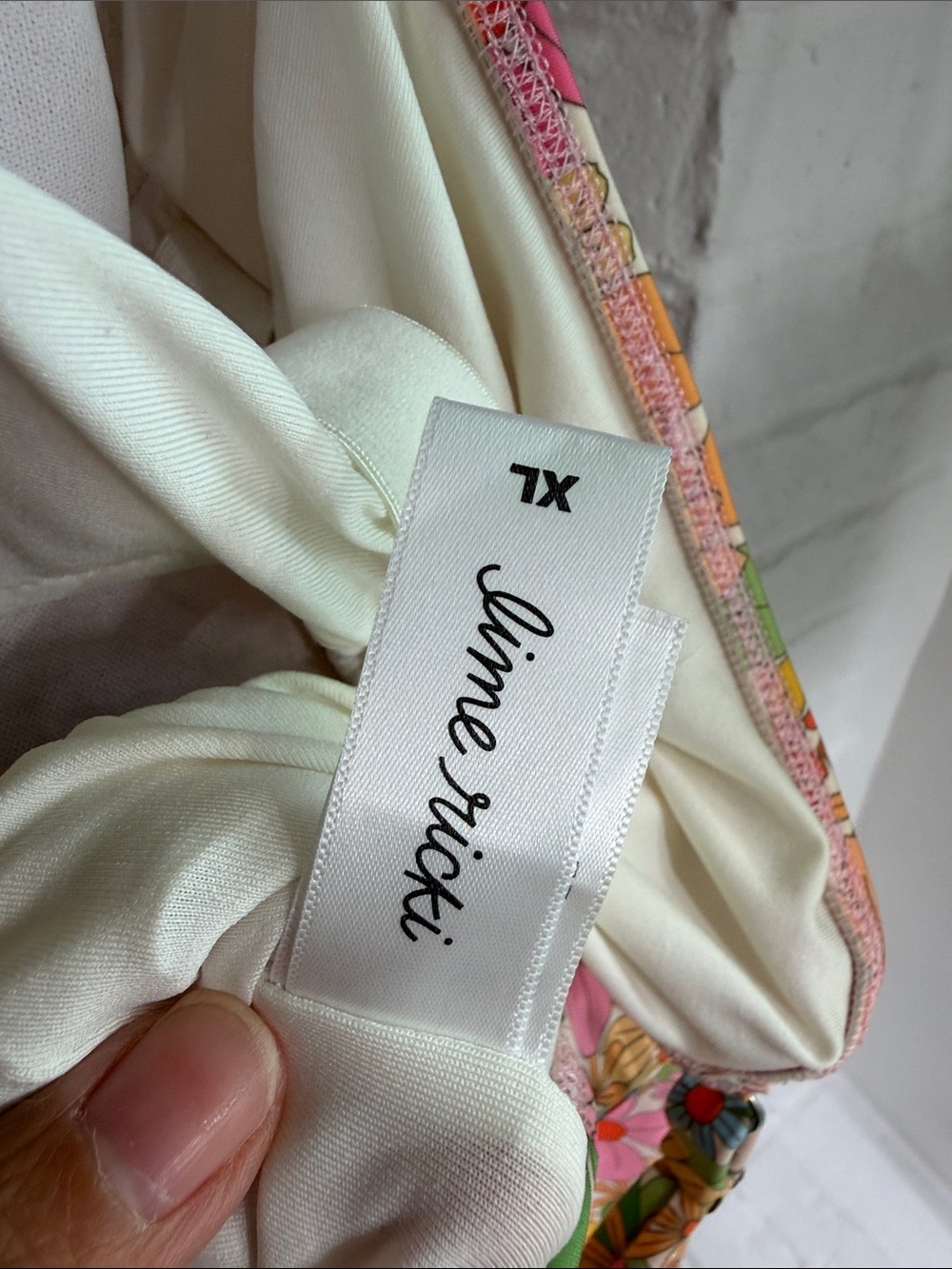 Lime Ricki Floral swim dress - White, Pink & Orange Trim - Picture 3 of 4
